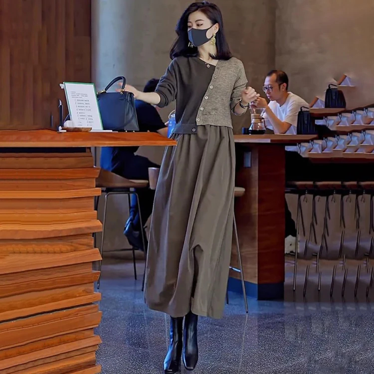 【限時活動 貨到付款】針織假兩件連衣裙,上身減齡顯氣質! 【限時活動 貨到付款】針織假兩件連衣裙,上身減齡顯氣質!